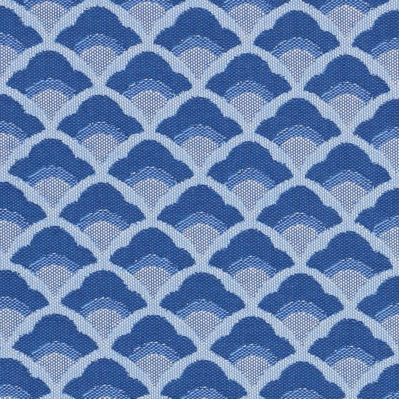 Wilhelm Blue 77180 by Schumacher Designer Fabric Step Lively 1.5" - Swanky Fabrics -