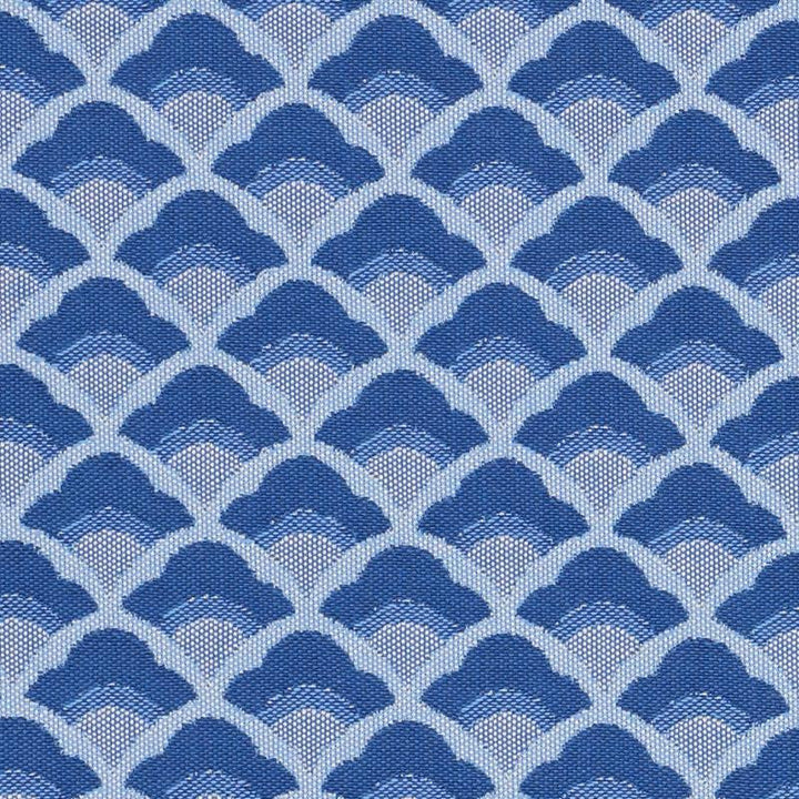 Wilhelm Blue 77180 by Schumacher Designer Fabric Step Lively 1.5" - Swanky Fabrics -