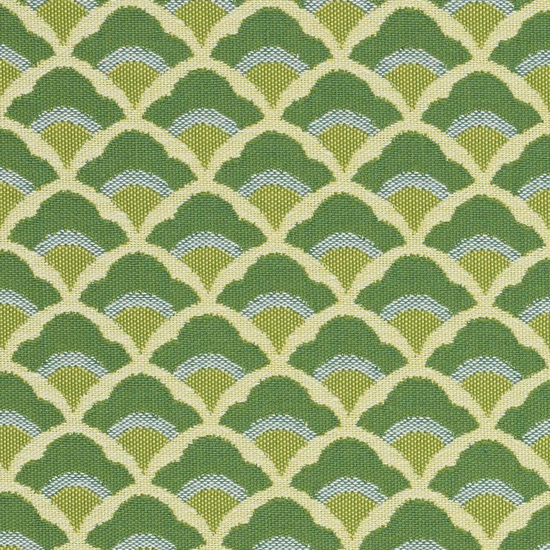 Wilhelm Kelly Green 77182 by Schumacher Designer Fabric Step Lively 1.5" - Swanky Fabrics -