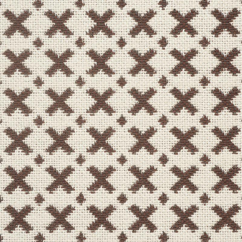 Elias Brown & Ecru 77202 by Schumacher Designer Fabric Step Lively - Swanky Fabrics -
