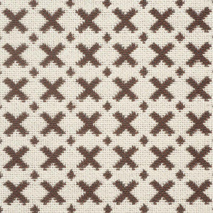 Schumacher Fabric Elias Brown & Ecru 77202