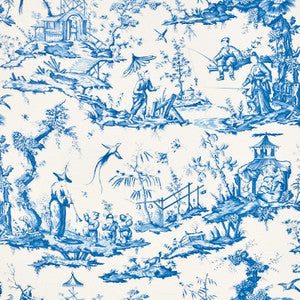 Schumacher Fabric Shengyou Toile Blue 175804