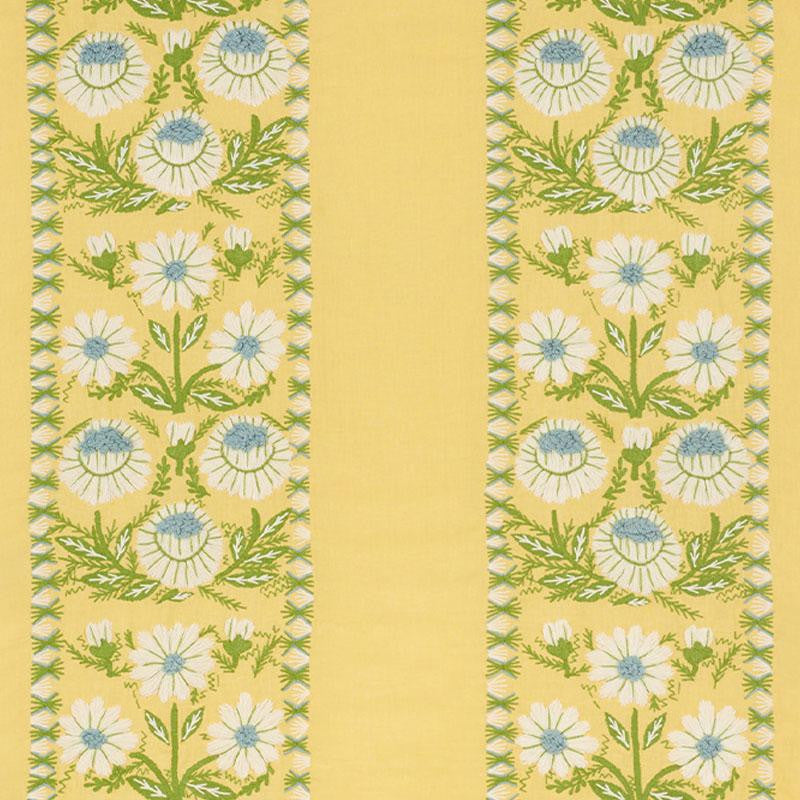Marguerite Embroidery Buttercup 72333 by Schumacher Designer Fabric Revisit Of Popular Patterns 25.0" - Swanky Fabrics -