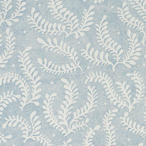 Schumacher Fabric Etched Fern Blue 178531
