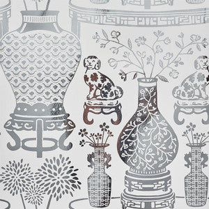 Schumacher Wallpaper Hellene Mylar Silver 5010610