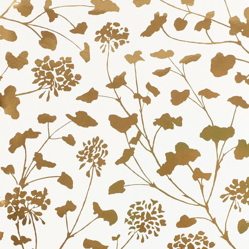 Pennick Mylar Gold 5010580 by Schumacher Designer Wallpaper Step Lively 27.0" - Swanky Fabrics -