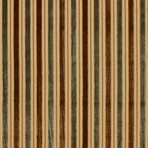 Schumacher Fabric Forrester Velvet Stripe Mink/Aqua 43433