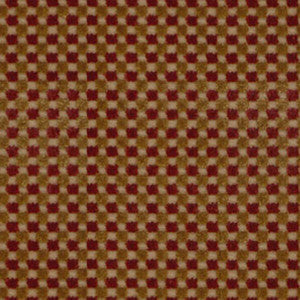 Schumacher Fabric Fenwick Check Velvet Red/Gold 43551