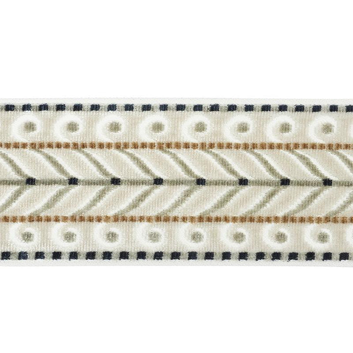 Marion Velvet Tape Ivory 77620 by Schumacher Designer Trim Statement Trims - Swanky Fabrics -