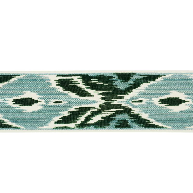 Xenia Velvet Tape Peacock 77630 by Schumacher Designer Trim Statement Trims - Swanky Fabrics -