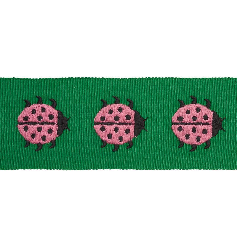 Ladybird Tape Pink & Green 77392 by Schumacher Designer Trim Statement Trims - Swanky Fabrics -