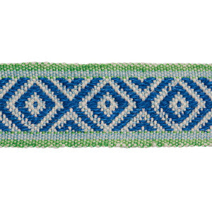 Schumacher Trim Larson Handwoven Tape Blue & Green 77461