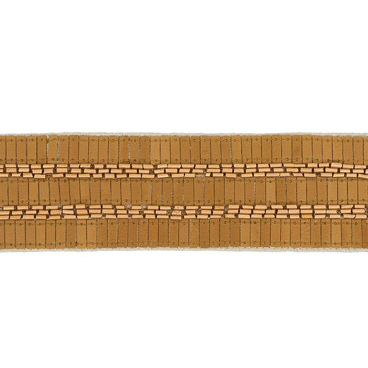Trento Beaded Tape Gold 77381 by Schumacher Designer Trim Statement Trims - Swanky Fabrics -