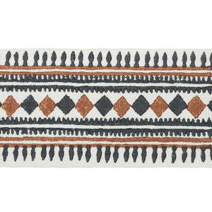 Schumacher Trim Toula Hand Blocked Linen Tape Black & Brown 77333