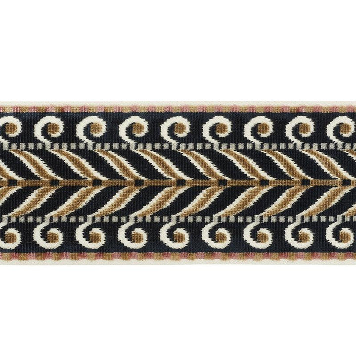 Marion Velvet Tape Black 77621 by Schumacher Designer Trim Statement Trims - Swanky Fabrics -