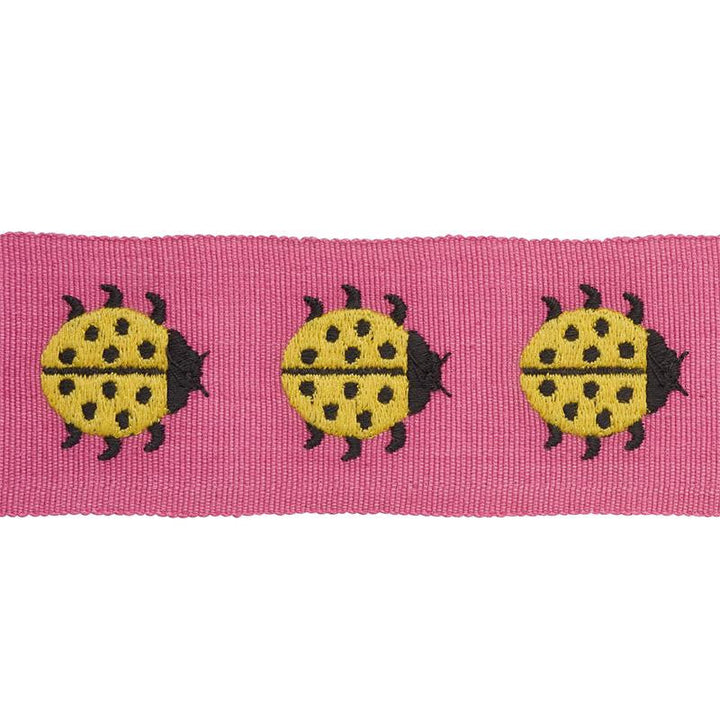 Ladybird Tape Yellow & Pink 77391 by Schumacher Designer Trim Statement Trims - Swanky Fabrics -