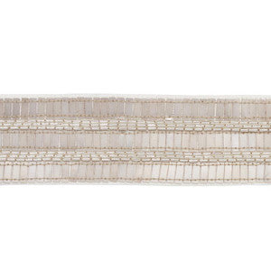 Schumacher Trim Trento Beaded Tape Platinum 77380