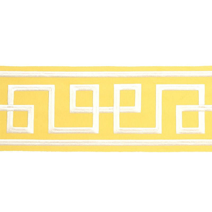 Octavius Tape Yellow 66169 by Schumacher Designer Trim Statement Trims 15.0" - Swanky Fabrics -