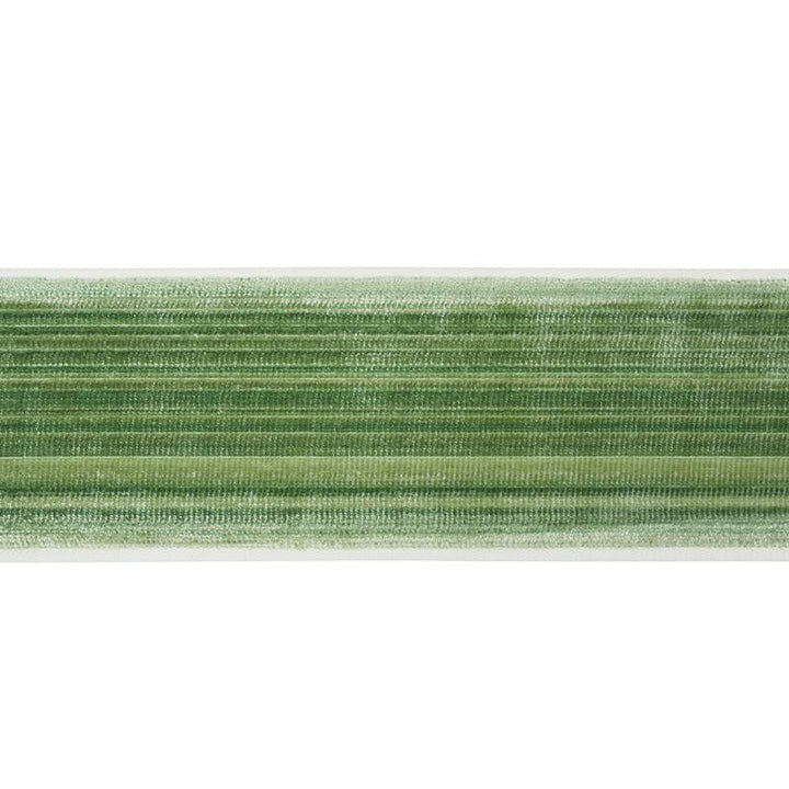 Gaspard Velvet Tape Wide Emerald 74244 by Schumacher Designer Trim Statement Trims - Swanky Fabrics -