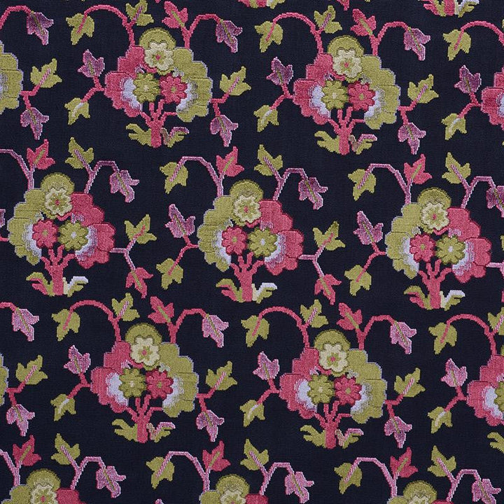 Jennie Velvet Midnight & Magenta 77740 by Schumacher Designer Fabric Cut & Patterned Velvets 9.0" - Swanky Fabrics -