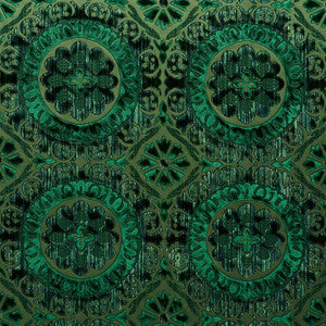 Schumacher Fabric Suzani Strie Velvet Emerald 77641