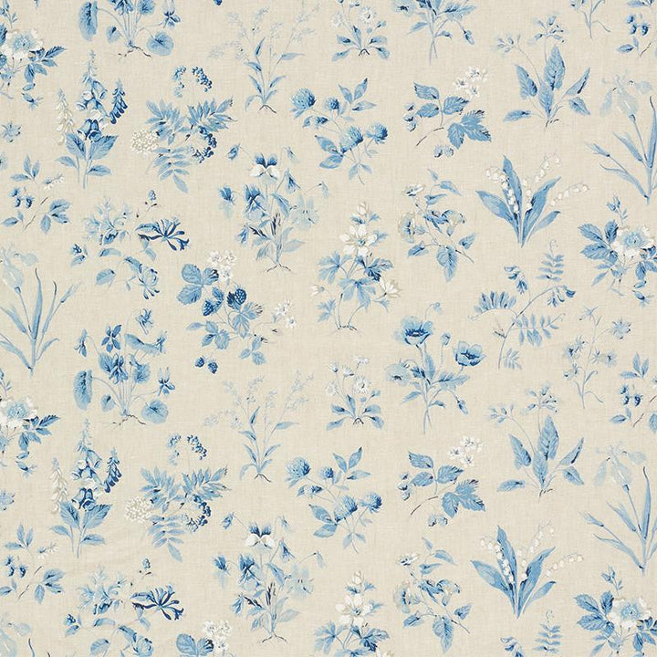 Floreana Blue 178790 by Schumacher Designer Fabric Schumacher Classics 54.0" - Swanky Fabrics -