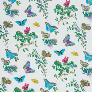Schumacher Fabric Baudin Butterfly Chintz Turquoise 178721