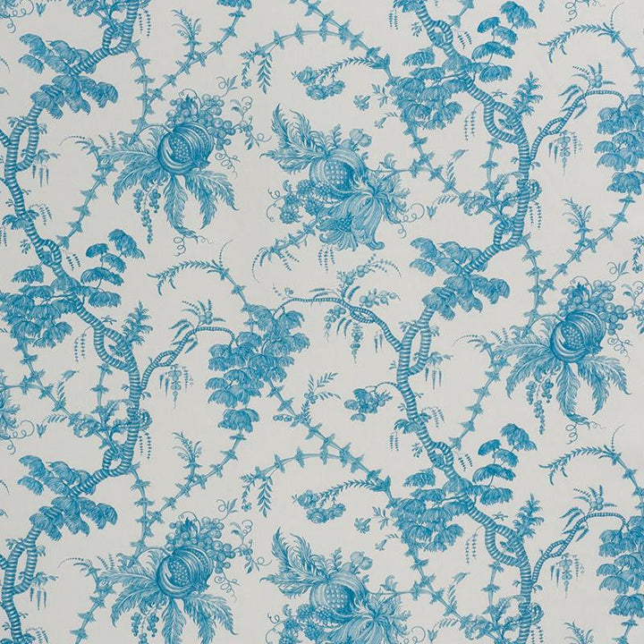 San Cristobal Toile Peacock 178731 by Schumacher Designer Fabric Schumacher Classics 55.0" - Swanky Fabrics -