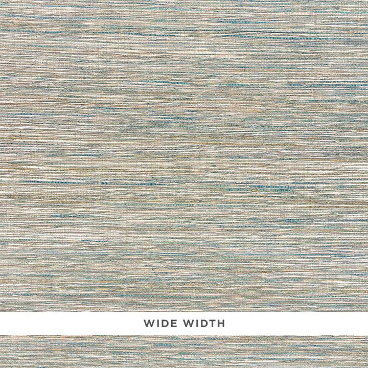 Metallized Flax Peacock 5010280 by Schumacher Designer Wallpaper Down To Earth Textured Wallcovering - Swanky Fabrics -