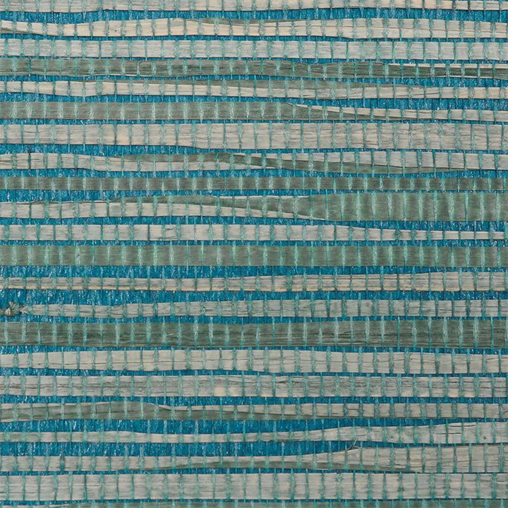Dyed Raffia Blue 5010341 by Schumacher Designer Wallpaper Down To Earth Textured Wallcovering - Swanky Fabrics -