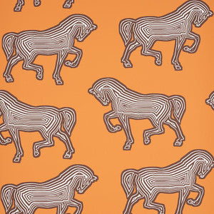 Schumacher Wallpaper Faubourg Orange 5007091