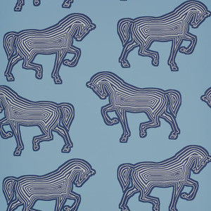 Schumacher Wallpaper Faubourg Blue 5007092