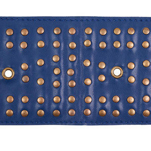 Schumacher Trim Studded Leather Navy 76093