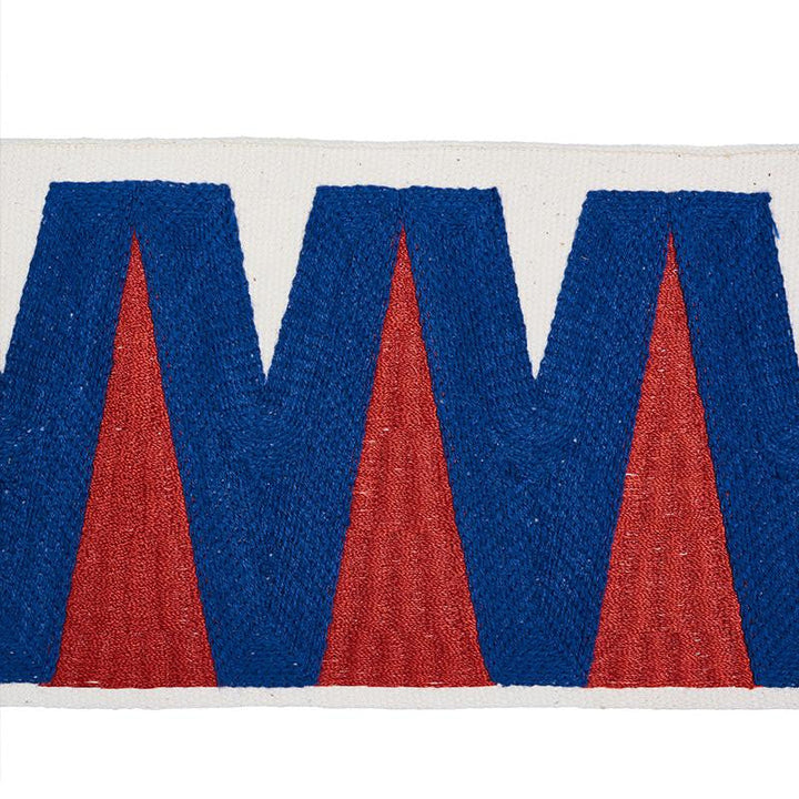 Prado Tape Blue & Red 76063 by Schumacher Designer Trim Club Cavalier - Swanky Fabrics -