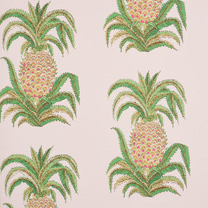 Schumacher Wallpaper Pineapples Blush 5010451