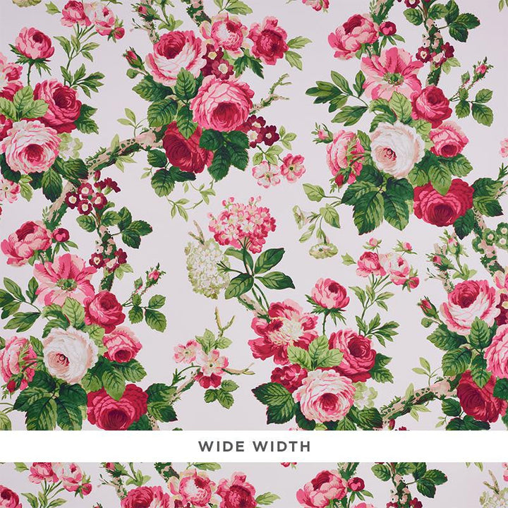 Nancy Floral Rose 5010840 by Schumacher Designer Wallpaper Country Chic 27.75" - Swanky Fabrics -