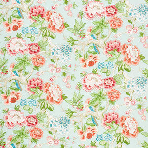 Schumacher Fabric Bermuda Blossoms Aqua 175877