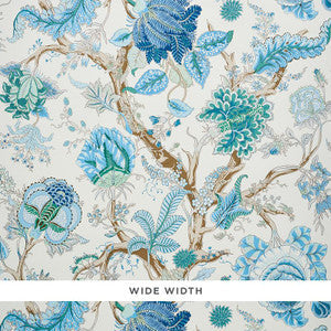 Schumacher Wallpaper Indian Arbre Peacock & Emerald 5010492