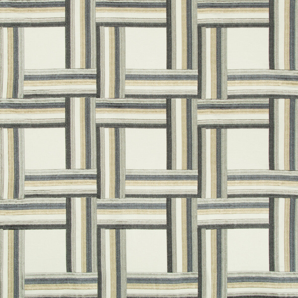 Front Row Steel Blue by Kravet Couture Designer Fabric MODERN TAILOR COTTON - 50%;VISCOSE - 50% India Horizontal: 7.75 and Vertical: 7.5 55 - Swanky Fabrics -