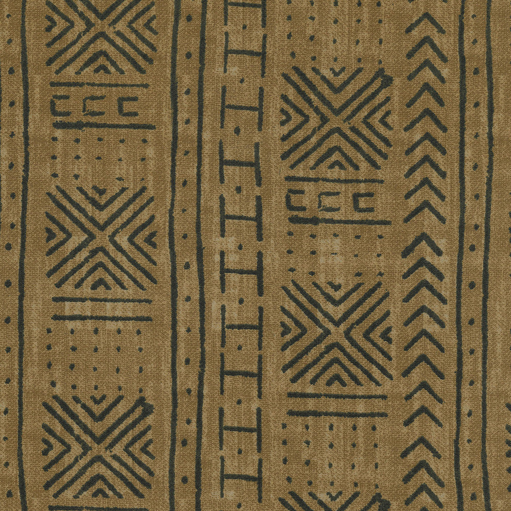 Mali Mud Cloth Pecan 450451 by Genevieve Gorder Outdoor Designer Fabric - 100% Cotton Pakistan 51000 Horizontal: 13.5 and Vertical: 13.5 54 - Swanky Fabrics -