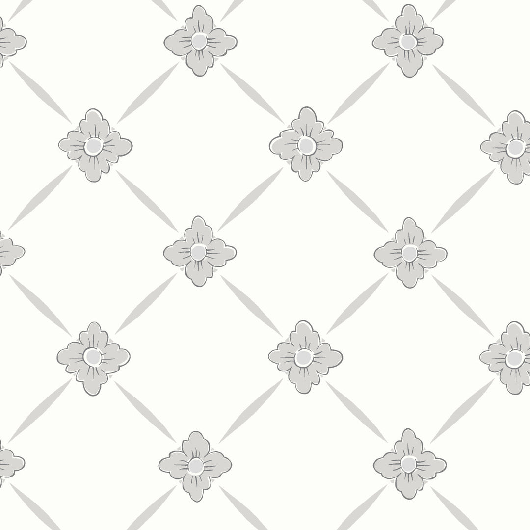 Schumacher Wallcovering Linné - Grey And Silver