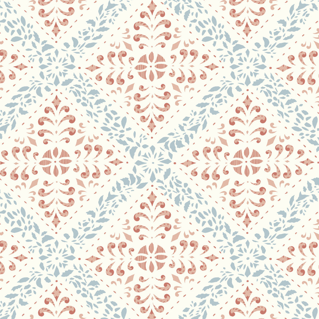 Schumacher Wallcovering Nyborg - Blue And Red