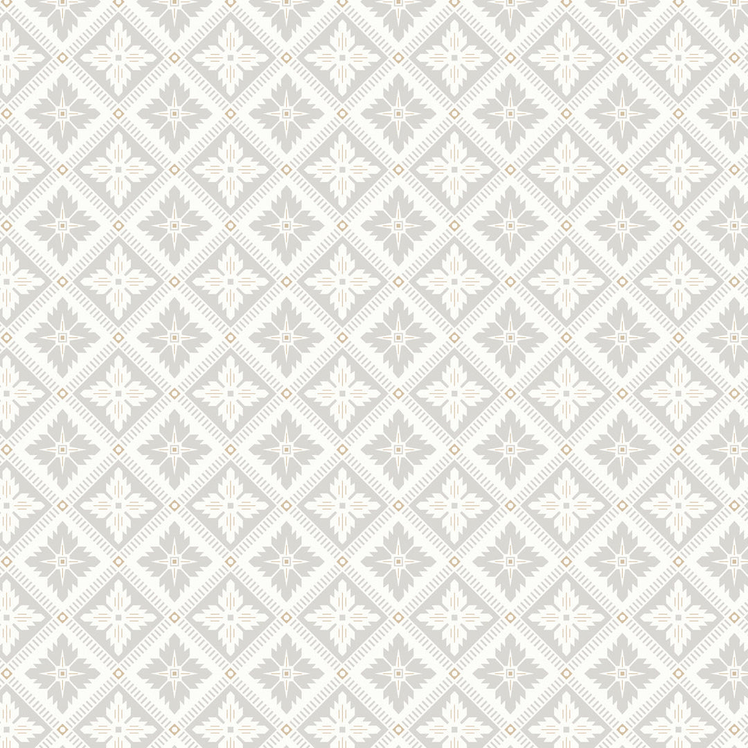 Schumacher Wallcovering Loka - Grey And Gold