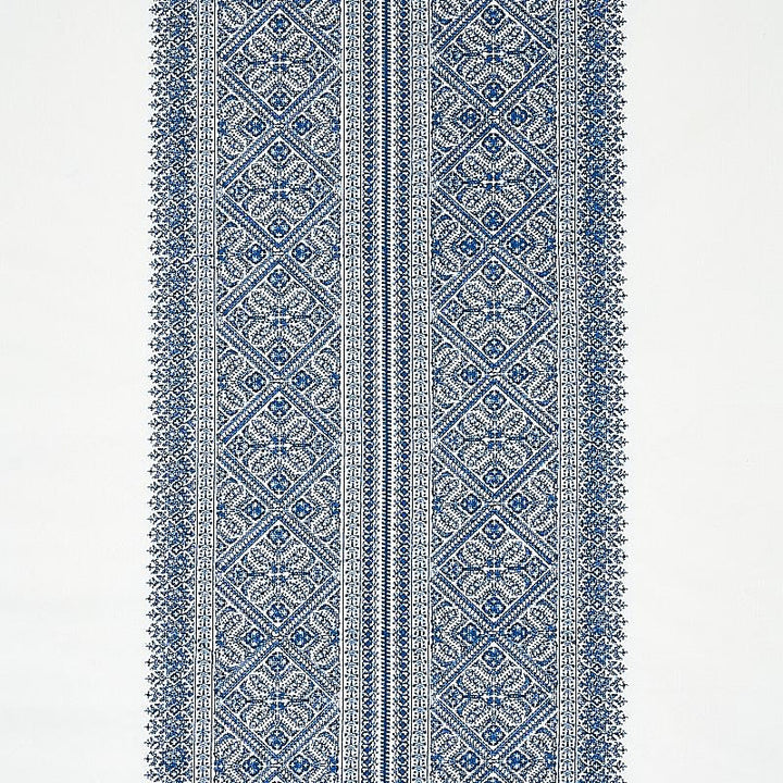 Toledo Embroidery Navy 69734 by Schumacher Designer Fabric Rhapsody In Blue 26.0" - Swanky Fabrics -