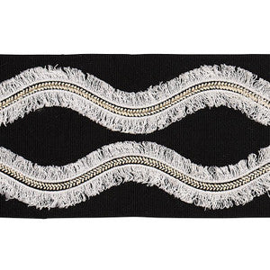 Schumacher Trim Ogee Embroidered Tape Black 74334