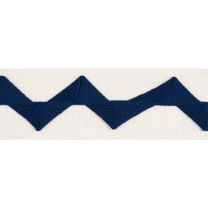 Schumacher Trim Lazare Appliqu Tape Navy On Ivory 82241