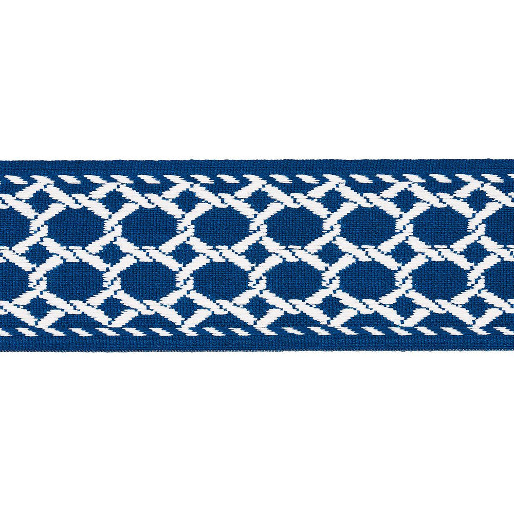 Lattice Indoor/Outdoor Tape Navy 82820 by Schumacher Designer Trim Swing Time Indoor/Outdoor 3.38" - Swanky Fabrics -
