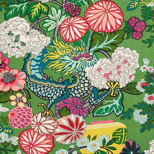 Schumacher Fabric Chiang Mai Dragon Jade 173277