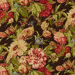 Schumacher Fabric Ashbourne Peony Chestnut 173830