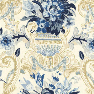 Schumacher Fabric Aylesbury Vase Delft 173843
